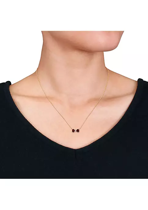 Discount 👍 1 ct. t.g.w. Garnet and Diamond Accent Bow Necklace in 10K Yellow Gold by Belk & Co. 🥰 2 Discount 👍 1 ct. t.g.w. Garnet and Diamond Accent Bow Necklace in 10K Yellow Gold by Belk & Co. 🥰 - Image 2