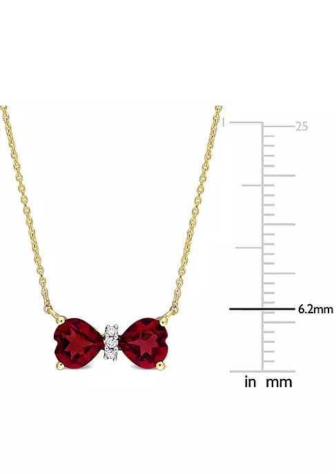 Discount 👍 1 ct. t.g.w. Garnet and Diamond Accent Bow Necklace in 10K Yellow Gold by Belk & Co. 🥰 3 Discount 👍 1 ct. t.g.w. Garnet and Diamond Accent Bow Necklace in 10K Yellow Gold by Belk & Co. 🥰 - Image 3
