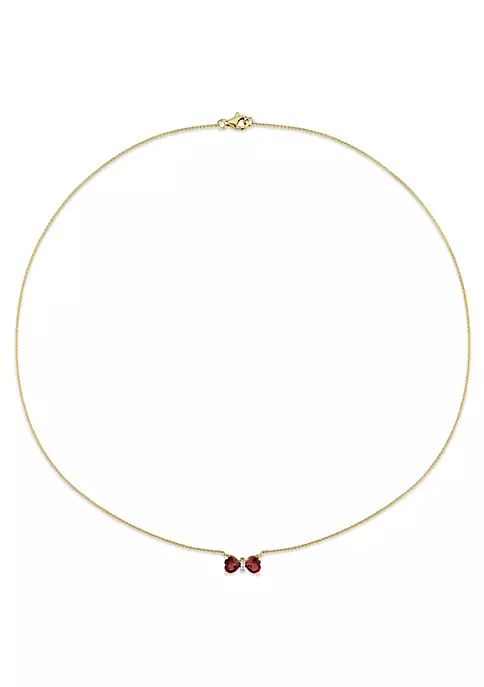 Discount 👍 1 ct. t.g.w. Garnet and Diamond Accent Bow Necklace in 10K Yellow Gold by Belk & Co. 🥰 5 Discount 👍 1 ct. t.g.w. Garnet and Diamond Accent Bow Necklace in 10K Yellow Gold by Belk & Co. 🥰 - Image 5