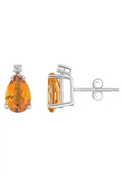 Best reviews of 🔥 14K Gold 8x5 Pear Shape Citrine Diamond Accent Earrings by Belk & Co. 🔥
