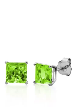 Best Sale 🧨 10k White Gold Peridot Stud Earrings by Belk & Co. 🛒