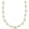 Best Sale 😀 8-8.5MM Cultured Freshwater Pearl and Cubic Zirconia Halo Necklace in 18k Yellow Gold Plated Sterling Silver by Belk & Co. 🛒