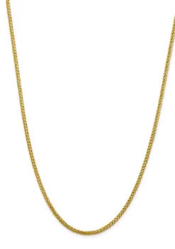 Budget ✨ Men's 14K Yellow Gold 2.5 Millimeter Semi Solid Diamond Cut Wheat Chain Necklace by Belk & Co. 🔔 -DealsBelk & Co. Store Belk 3366