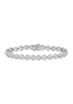 Discount โค๏ธ 1/10 ct. t.w. Diamond Link Bracelet in Sterling Silver by Belk & Co. ๐