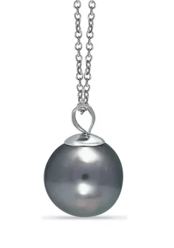 Flash Sale 🛒 11MM Tahaitian Pearl Solitaire Pendant Necklace on 18 inch chain , Sterling Silver by Belk & Co. ✨ -DealsBelk & Co. Store Belk 33674