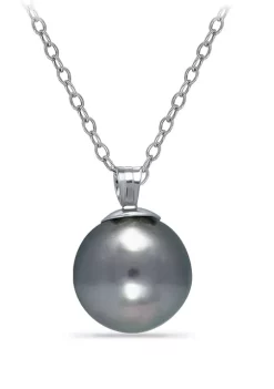 Flash Sale 🛒 11MM Tahaitian Pearl Solitaire Pendant Necklace on 18 inch chain , Sterling Silver by Belk & Co. ✨ -DealsBelk & Co. Store Belk 33676