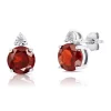 Top 10 😉 7 Millimeter Round Garnet and Diamond Accent Stud Earrings in Sterling Silver by Belk & Co. 🤩