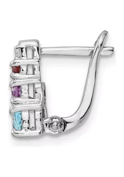 Best Sale 🥰 7/8 ct. t.w. Light Swiss Blue Topaz, Amethyst, Garnet and White Topaz Hinged Earrings in Rhodium-Plated Sterling Silver by Belk & Co. 👏 -DealsBelk & Co. Store Belk 33697