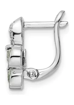 Discount 💯 1/2 ct. t.w. Green Quartz and White Topaz Hinge Earrings in Rhodium-Plated Sterling Silver by Belk & Co. 🔔 -DealsBelk & Co. Store Belk 33701