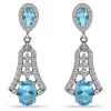 Discount ✨ 2.9 ct. Blue Topaz and Cubic Zirconia Drop Earrings, Sterling Silver by Belk & Co. 🎁