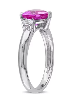 Promo 🥰 Lab Created Created Pink and Created White Sapphire Heart Ring in Sterling Silver by Belk & Co. 👍 -DealsBelk & Co. Store Belk 33709