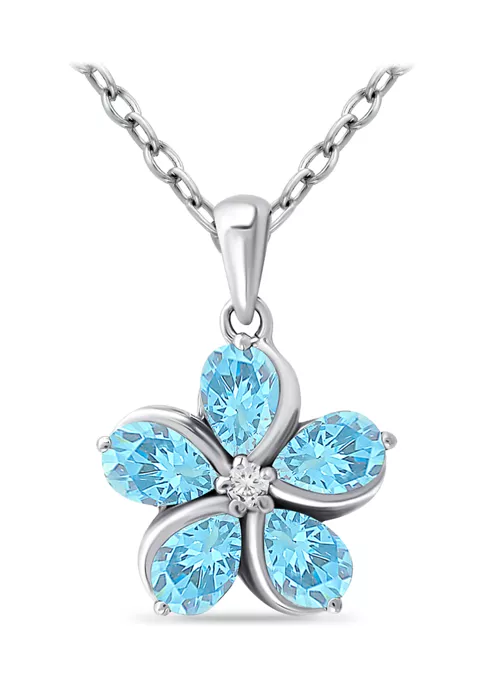 Best Sale ๐ 2.04 ct. t.w. Blue and White Topaz Flower Pendant on 18 Inch Chain, Sterling Silver by Belk & Co. โค๏ธ 1 Best Sale ๐ 2.04 ct. t.w. Blue and White Topaz Flower Pendant on 18 Inch Chain, Sterling Silver by Belk & Co. โค๏ธ