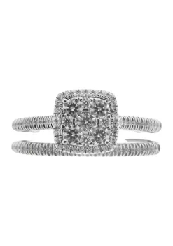 Coupon 🛒 3/4 ct. t.w. Diamond and Pink Tourmaline Bridal Ring Set in 10K White Gold by Belk & Co. 🤩