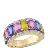 Cheap 🔔 6.85 ct. t.w. Multi Color Sapphire Eternity Ring in 14K Yellow Gold by Belk & Co. 🔥