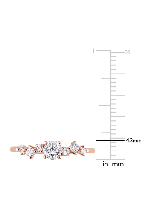 Best Pirce π 1/2 CT TDW Diamond Semi-Eternity Ring in 14k Rose Gold by Belk & Co. π 4 Best Pirce π 1/2 CT TDW Diamond Semi-Eternity Ring in 14k Rose Gold by Belk & Co. π - Image 4