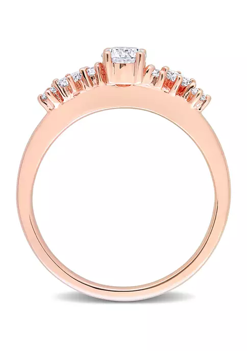 Best Pirce π 1/2 CT TDW Diamond Semi-Eternity Ring in 14k Rose Gold by Belk & Co. π 5 Best Pirce π 1/2 CT TDW Diamond Semi-Eternity Ring in 14k Rose Gold by Belk & Co. π - Image 5