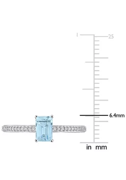 Brand new 👍 Octagonal Sky Blue Topaz and 1/10 CT TW Diamond Promise Ring in 10k White Gold by Belk & Co. 🛒 -DealsBelk & Co. Store Belk 33800