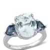 Deals ⌛ 4.2 ct. t.w. Ice Aquamarine, 1 ct. t.w. London-Blue Topaz, and 1/10 ct. t.w. Diamond Accent 3-Stone Ring In Sterling Silver by Belk & Co. 🔥
