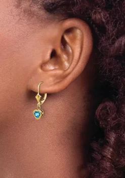 New 👍 1 ct. t.w. Blue Topaz 5mm Heart Earrings in 14K Yellow Gold by Belk & Co. 🛒 -DealsBelk & Co. Store Belk 33832