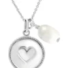 Buy 🔔 Fresh Water Pearl and Heart Charm Necklace in Sterling Silver by Belk & Co. 👍