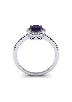Best Pirce 😍 1 1/2cttw Oval Shape Amethyst and Halo Diamond Ring In Sterling Silver by Belk & Co. ✔️ 8 Best Pirce 😍 1 1/2cttw Oval Shape Amethyst and Halo Diamond Ring In Sterling Silver by Belk & Co. ✔️ -DealsBelk & Co. Store Belk 33848