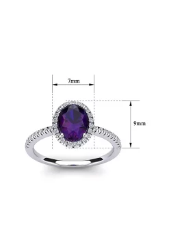 Best Pirce 😍 1 1/2cttw Oval Shape Amethyst and Halo Diamond Ring In Sterling Silver by Belk & Co. ✔️ 10 Best Pirce 😍 1 1/2cttw Oval Shape Amethyst and Halo Diamond Ring In Sterling Silver by Belk & Co. ✔️ -DealsBelk & Co. Store Belk 33849