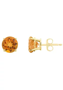 Coupon ⭐ 14K Yellow Gold 7mm Round Citrine Stud Earrings by Belk & Co. 👍 -DealsBelk & Co. Store Belk 33864