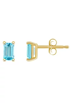 Best reviews of 🎁 14K Gold 5x3 Emerald Cut Blue Topaz Earrings by Belk & Co. ⌛ -DealsBelk & Co. Store Belk 33877