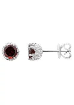 Top 10 🥰 Sterling Silver 6mm Round Garnet Stud Earrings by Belk & Co. 🔥