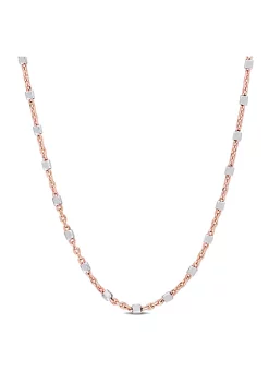 Promo 🔥 Beaded Chain Necklace in 18k Rose Gold Plated Sterling Silver by Belk & Co. 😍 -DealsBelk & Co. Store Belk 33904