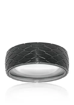 Best Sale ✨ Men's Stainless Steel Black Ion Plated Textured Ring by Belk & Co. 🎁 -DealsBelk & Co. Store Belk 33907