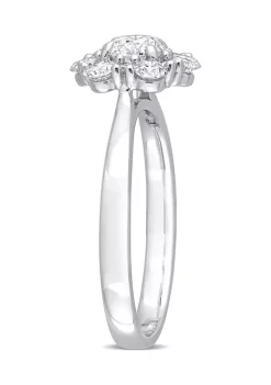 Flash Sale ⭐ 1 CT TW Diamond Cluster Engagement Ring in 14k White Gold by Belk & Co. 🔥 -DealsBelk & Co. Store Belk 33910