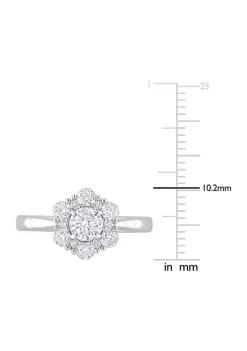 Flash Sale ⭐ 1 CT TW Diamond Cluster Engagement Ring in 14k White Gold by Belk & Co. 🔥 -DealsBelk & Co. Store Belk 33911