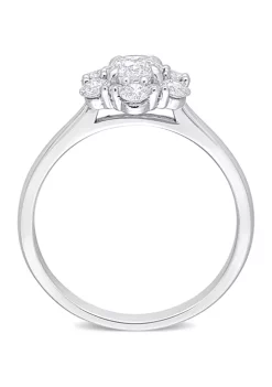 Flash Sale ⭐ 1 CT TW Diamond Cluster Engagement Ring in 14k White Gold by Belk & Co. 🔥 -DealsBelk & Co. Store Belk 33912
