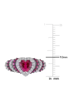 Coupon 😍 Created Ruby and Created White Sapphire Halo Heart Vintage Ring in Sterling Silver by Belk & Co. 🤩 -DealsBelk & Co. Store Belk 3392