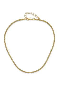 Wholesale 🌟 14K Yellow Gold with Diamond Cut Accent and 2 Inch Extension Twisted Woven Necklace by Belk & Co. ⭐ -DealsBelk & Co. Store Belk 33920