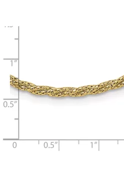 Wholesale 🌟 14K Yellow Gold with Diamond Cut Accent and 2 Inch Extension Twisted Woven Necklace by Belk & Co. ⭐ -DealsBelk & Co. Store Belk 33921