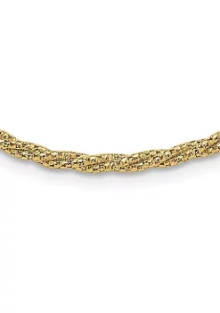 Wholesale 🌟 14K Yellow Gold with Diamond Cut Accent and 2 Inch Extension Twisted Woven Necklace by Belk & Co. ⭐ -DealsBelk & Co. Store Belk 33922