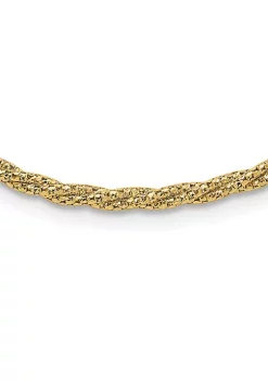 Wholesale 🌟 14K Yellow Gold with Diamond Cut Accent and 2 Inch Extension Twisted Woven Necklace by Belk & Co. ⭐ -DealsBelk & Co. Store Belk 33923