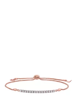 Cheap โ๏ธ 1/3 ct. t.w. Diamond Bar Adjustable Bolo Bracelet in 14K Rose Gold by Belk & Co. โญ