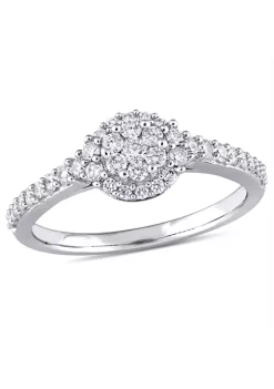 Cheap 🌟 1/2 ct. t.w. Diamond Composite Halo Engagement Ring in 14k White Gold by Belk & Co. 👍 -DealsBelk & Co. Store Belk 33930