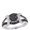 Top 10 ❤️ 1.38 ct. t.w. Black and White Diamond Split Shank Ring in 10K White Gold by Belk & Co. 🔥