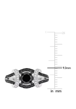 Top 10 ❤️ 1.38 ct. t.w. Black and White Diamond Split Shank Ring in 10K White Gold by Belk & Co. 🔥 -DealsBelk & Co. Store Belk 33935