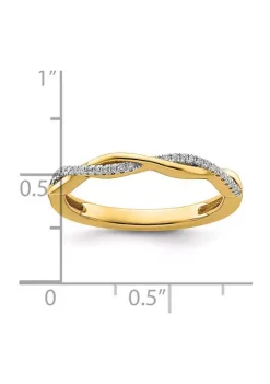 Hot Sale 👏 0.084 ct. t.w. Diamonds Stackable Expressions Twist Ring in 14K Gold by Belk & Co. 🔔 -DealsBelk & Co. Store Belk 33964
