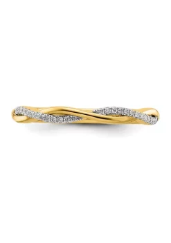 Hot Sale 👏 0.084 ct. t.w. Diamonds Stackable Expressions Twist Ring in 14K Gold by Belk & Co. 🔔 -DealsBelk & Co. Store Belk 33966