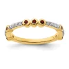 Deals 🎉 1/6 ct. t.w. Garnet and 1/10 ct. t.w. Diamond Stackable Expressions Ring in 14K Gold by Belk & Co. 🧨
