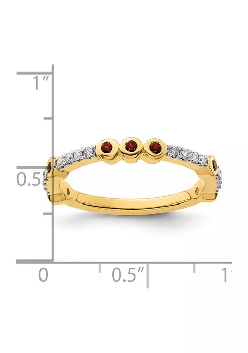 Deals ๐ 1/6 ct. t.w. Garnet and 1/10 ct. t.w. Diamond Stackable Expressions Ring in 14K Gold by Belk & Co. ๐งจ 3 Deals ๐ 1/6 ct. t.w. Garnet and 1/10 ct. t.w. Diamond Stackable Expressions Ring in 14K Gold by Belk & Co. ๐งจ - Image 3