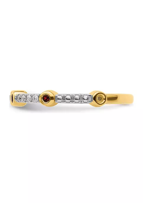Deals ๐ 1/6 ct. t.w. Garnet and 1/10 ct. t.w. Diamond Stackable Expressions Ring in 14K Gold by Belk & Co. ๐งจ 4 Deals ๐ 1/6 ct. t.w. Garnet and 1/10 ct. t.w. Diamond Stackable Expressions Ring in 14K Gold by Belk & Co. ๐งจ - Image 4