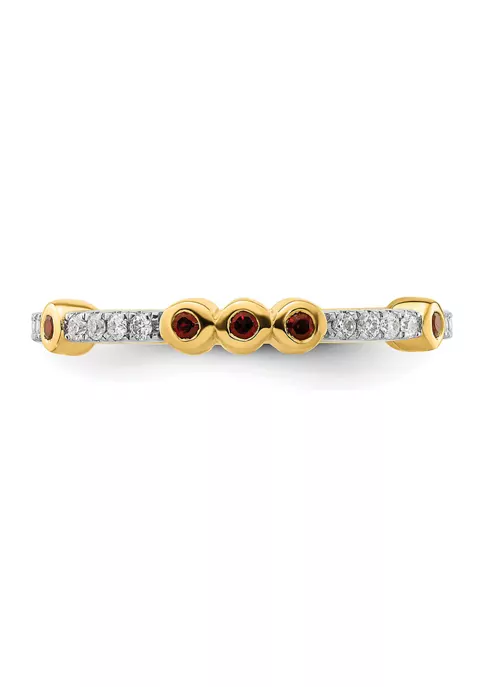 Deals ๐ 1/6 ct. t.w. Garnet and 1/10 ct. t.w. Diamond Stackable Expressions Ring in 14K Gold by Belk & Co. ๐งจ 5 Deals ๐ 1/6 ct. t.w. Garnet and 1/10 ct. t.w. Diamond Stackable Expressions Ring in 14K Gold by Belk & Co. ๐งจ - Image 5