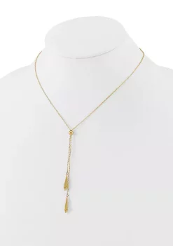 Buy ⌛ 14K Yellow Gold Polished Adjustable Y Drop Necklace by Belk & Co. 😀 -DealsBelk & Co. Store Belk 33983
